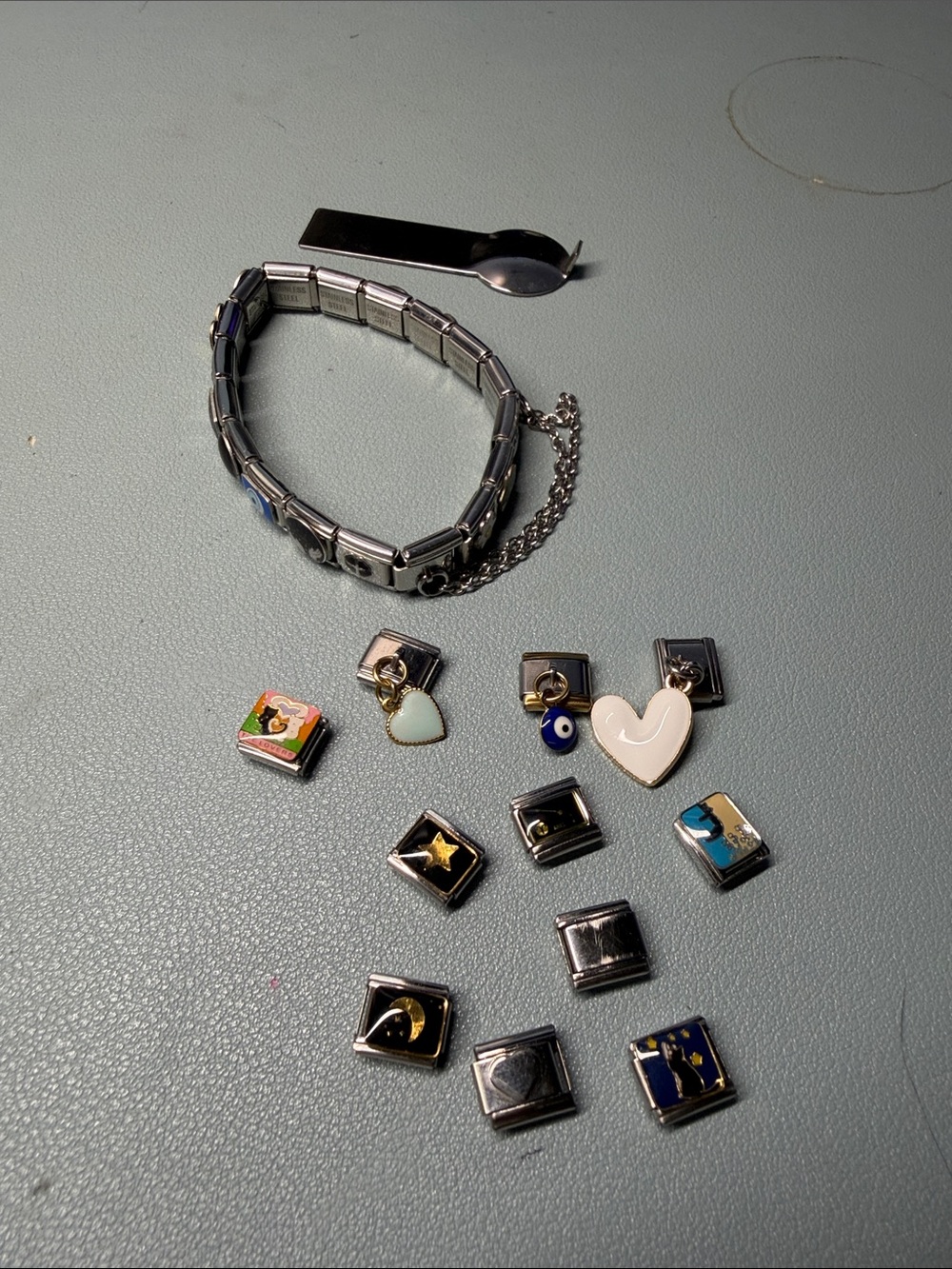 Silver Charmette Charm Bracelet with extra links!